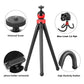 HIFFIN® 360 ° Rotatable Ball Head Flexible Gorillapod Tripod with Free Tripod Mount & Mobile Attachment for DSLR, Action Cameras & Smartphon - Black (Flexible Tripod 12 + 3 inches with Holder N)
