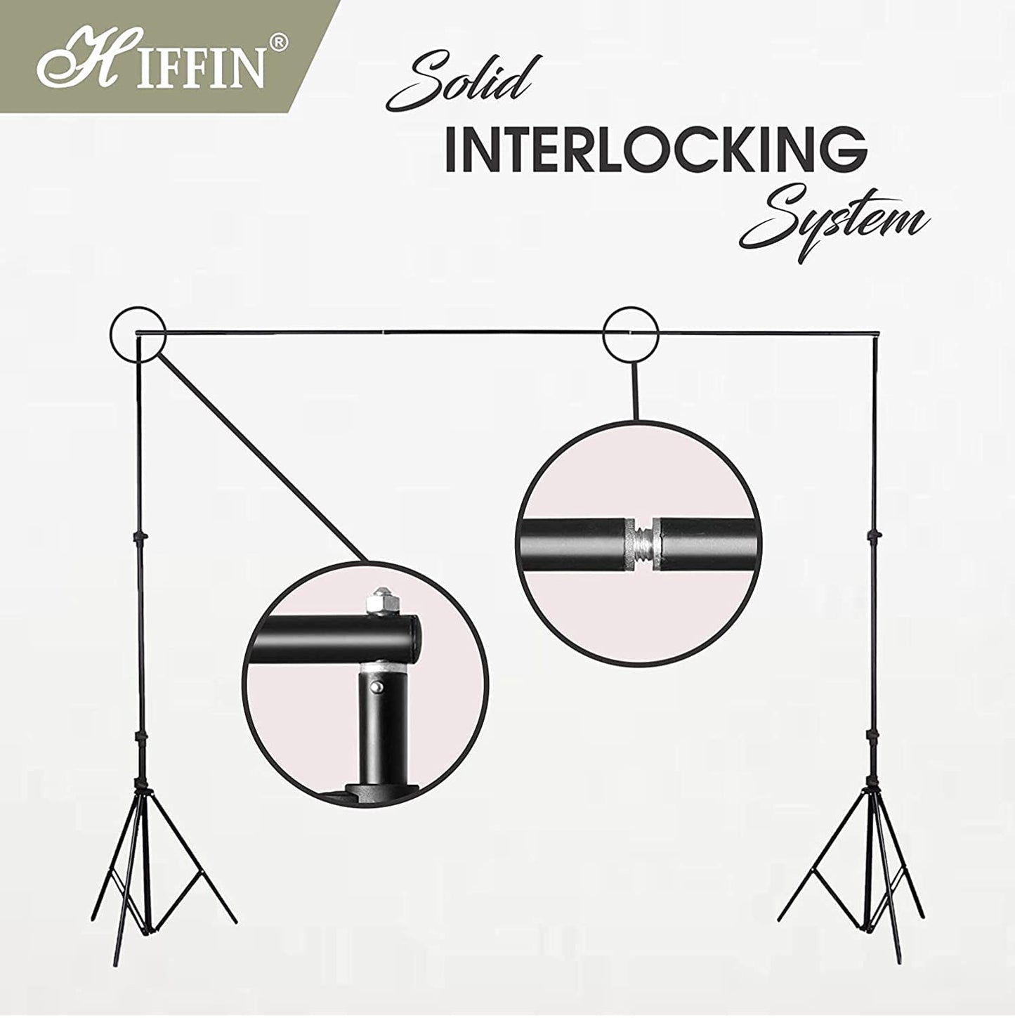 HIFFIN® Photography Lighting Umbrella Kit, 8X14ft Muslin Backdrop Screen, 8.5x10ft Background Support System Continuous Lights Equipment