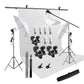 HIFFIN® White Screen Backdrop 8x12 ft with 9 ft Stand - 3 Packs 6x9 ft Photography Backdrop with 2 Pcs Spring Clamps, 1PCs Carry Bag (T Shape Kit C2 C1 W & Double Holder Kit M3)
