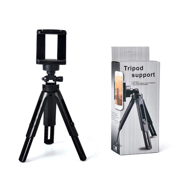 HIFFIN® 360 Degree Rotation Mini Tripod Support Stand for DSLR and Smartphones - Foldable Shockproof Lightweight Bracket for Mobile Phones/DSLRs. (Tripod Support 7 + 3 inches with Holder)
