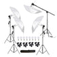 HIFFIN E27 4 Point Studio Double Holder Kit Umbrella White + Studio Light Stand 9 FT Bulb Holder KIT Mark IIII | 4 Double Holder | 4 Light Stand 9ft | 4 Umbrella | 8 20 W LED Bulb | 1 Boom