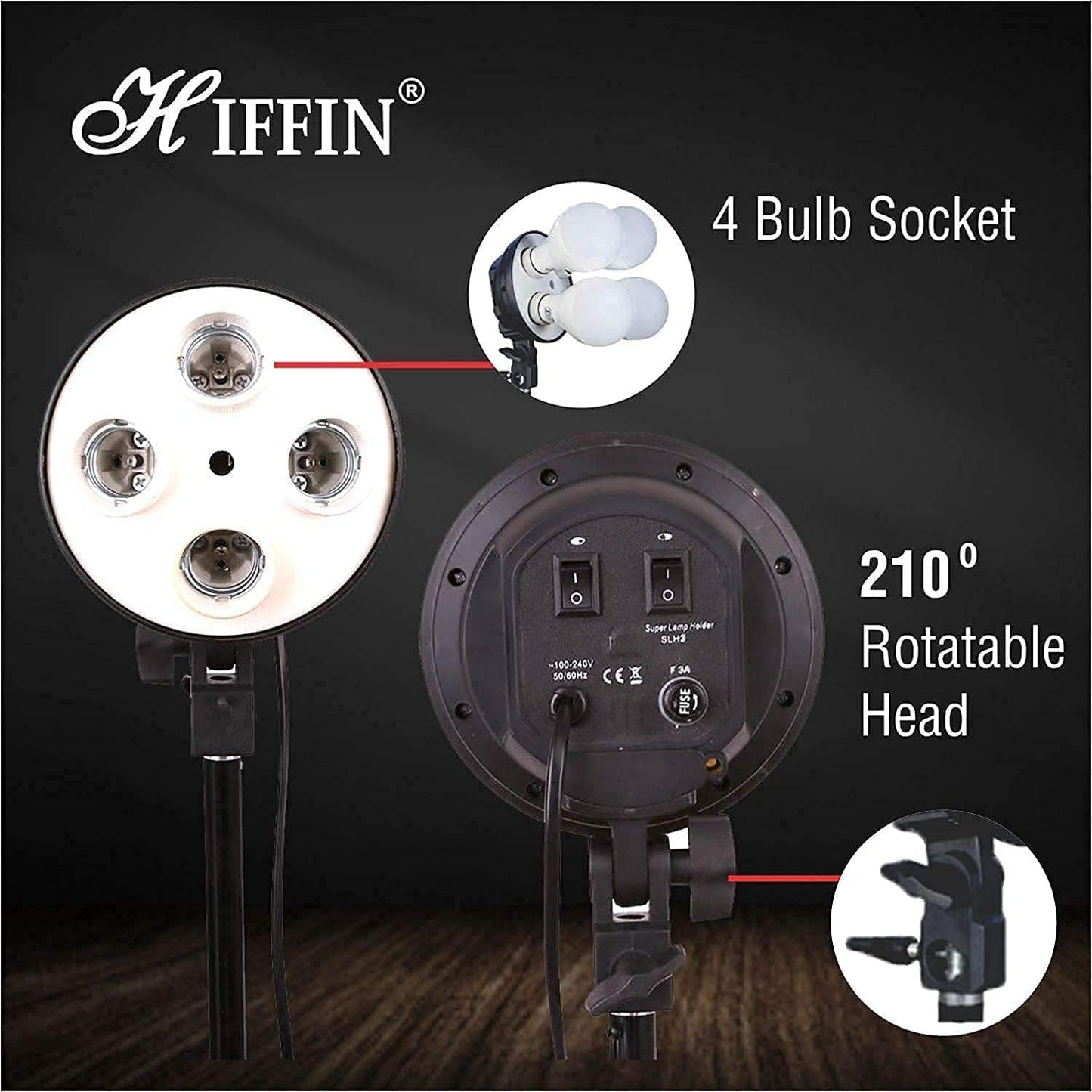 HIFFIN® Lighting Kit Adjustable Max Size 8x14ft Background Support System 1 Green Color Backdrop Fabric Photo Studio Softbox Sets Continuous Umbrella...