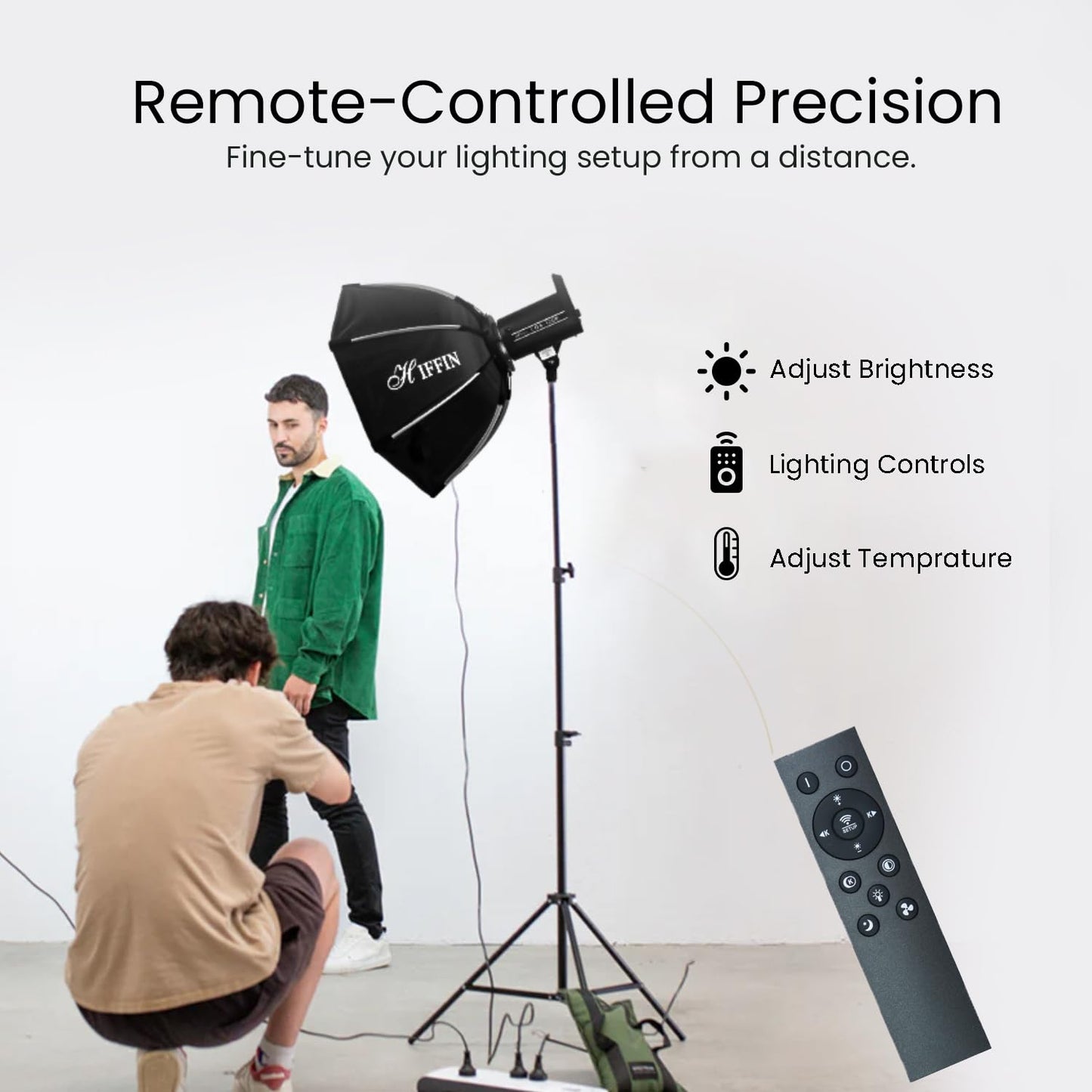COB-200P 200W LED Video Light, 3200K-5600K Dimmable, Remote Control