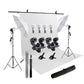 HIFFIN® White Screen Backdrop 8x12 ft with 9 ft Stand - 3 Packs 6x9 ft Photography Backdrop with 2 Pcs Spring Clamps, 1PCs Carry Bag (T Shape Kit C2 C1 W & Double Holder Kit M2)