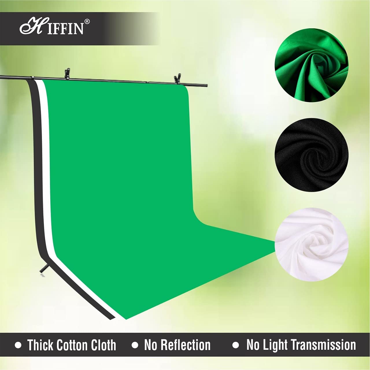 HIFFIN® White Screen Backdrop 8x12 ft with 9 ft Stand - 3 Packs 6x9 ft Photography Backdrop with 2 Pcs Spring Clamps, 1PCs Carry Bag (T Shape Kit C2 C1 W & Double Holder Kit M2)