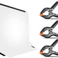 HIFFIN® 8 x 12 FT White | Black | LEKERA Backdrop Photo Light Studio Photography Background with 3 pcs Backdrop Support Spring Clamp 4.3"/11cm.