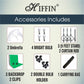HIFFIN® White Screen Backdrop 8x12 ft with 9 ft Stand - 3 Packs 6x9 ft Photography Backdrop with 2 Pcs Spring Clamps, 1PCs Carry Bag (T Shape Kit C2 C1 W & Double Holder Kit M2)