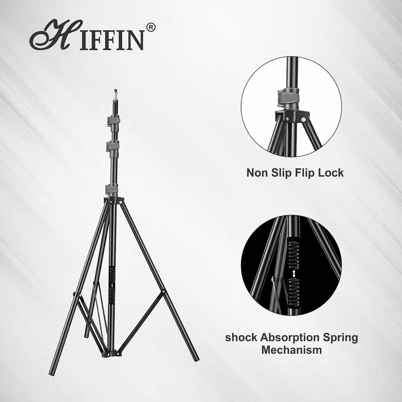 HIFFIN® Heavy-Duty Light Stand (9 feet) for Ring Light, Reflectors, Photo & Video Studio Shooting (Portable, Foldable)