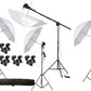 HIFFIN® E27 IV Point Studio Double Holder Kit Umbrella White + Studio Light Stand 9 FT Bulb Holder KIT Mark IV | 4 Double Holder | 4 Light Stand 9ft | 4 Umbrella |1 Boom