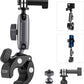 TELESIN Camera Clamp Handlebar Bike Mount 360° Double Ballhead Magic Arm with 1/4"-20 Thread for Motorcycle Monitor Canon Nikon DSLR/Gopro/LED Lights/Ronin-M/Ronin MX/Freefly