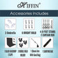 HIFFIN® Black Screen Backdrop 8x12 ft with 9 ft Stand - 3 Packs 6x9 ft Photography Backdrop with 2 Pcs Spring Clamps, 1PCs Carry Bag (T Shape Kit C2 C1 B & Double Holder Kit M3)