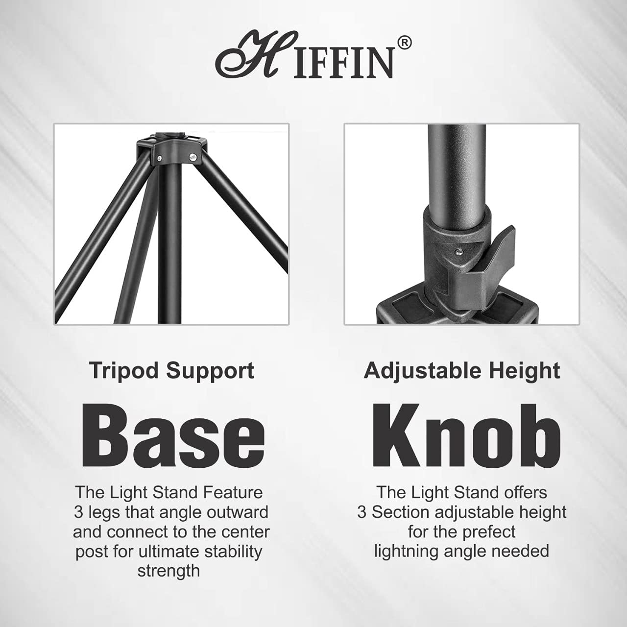 HIFFIN® Heavy-Duty Light Stand (9 feet) for Ring Light, Reflectors, Photo & Video Studio Shooting (Portable, Foldable)