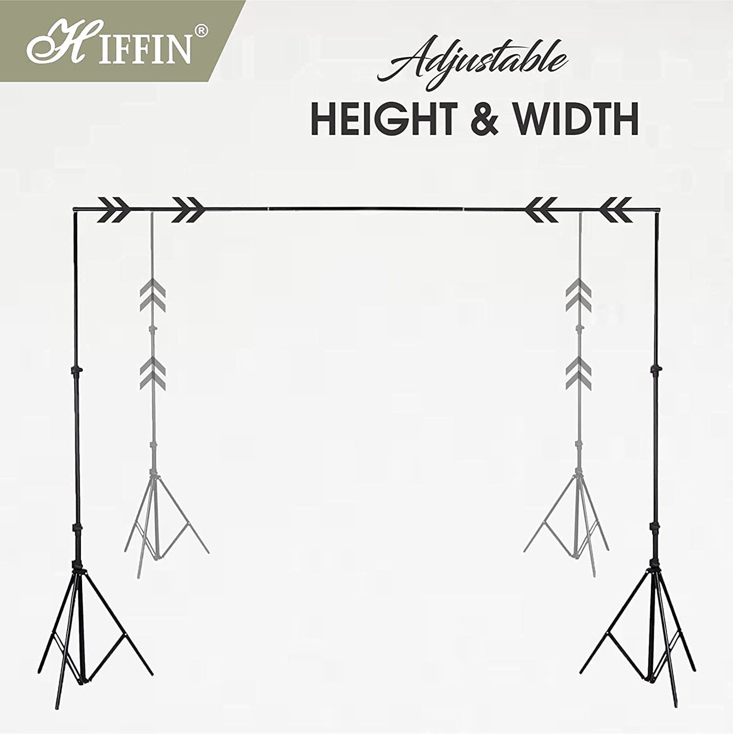HIFFIN Photography Backdrop Stand Kit with (8*12) White Muslin Curtain