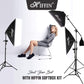 HIFFIN® Photography Lighting Kit Background Support System with 1 Color Backdrop, 2 Umbrella, 3 Softbox, Continuous Lighting Backdrop Kit for Photo...
