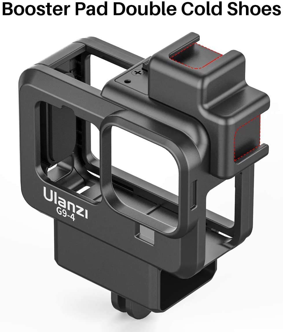 HIFFIN® Combo for GO PRO 9 3-Way Monopod Grip Arm Tripod Foldable Selfie Stick with Housing Cage for Go pro 9, Ulanzi G9-4 Housing Cage Protective Case...