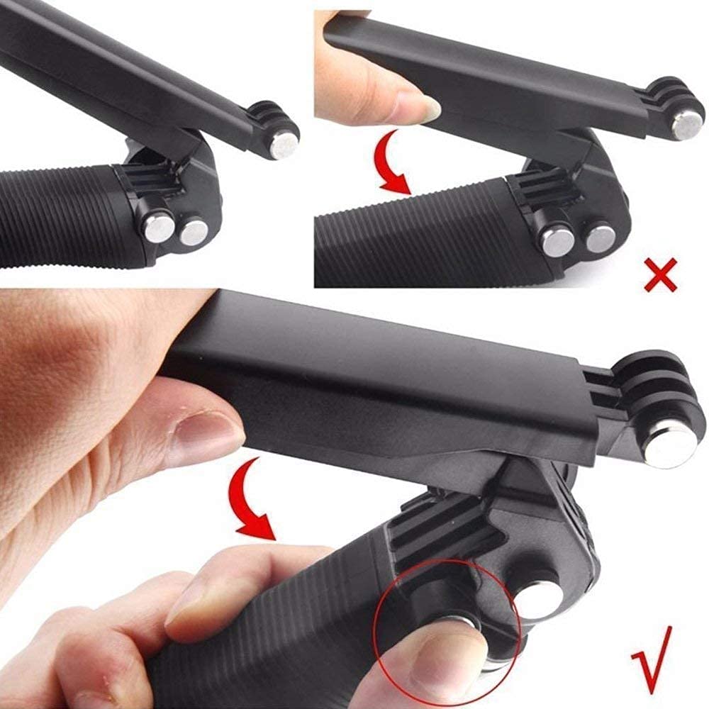 HIFFIN® Combo for GO PRO 9 3-Way Monopod Grip Arm Tripod Foldable Selfie Stick with Housing Cage for Go pro 9, Ulanzi G9-4 Housing Cage Protective Case...