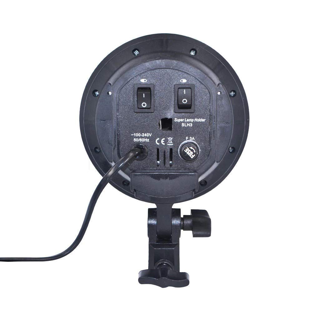 Hiffin Brand 4 in 1 E27 Photo Studio Bulb Holder Base Socket Lamp Bulb Holder Adapter for Photo Video Studio Soft Box Video Light - Black(Pack of 2 PCS)