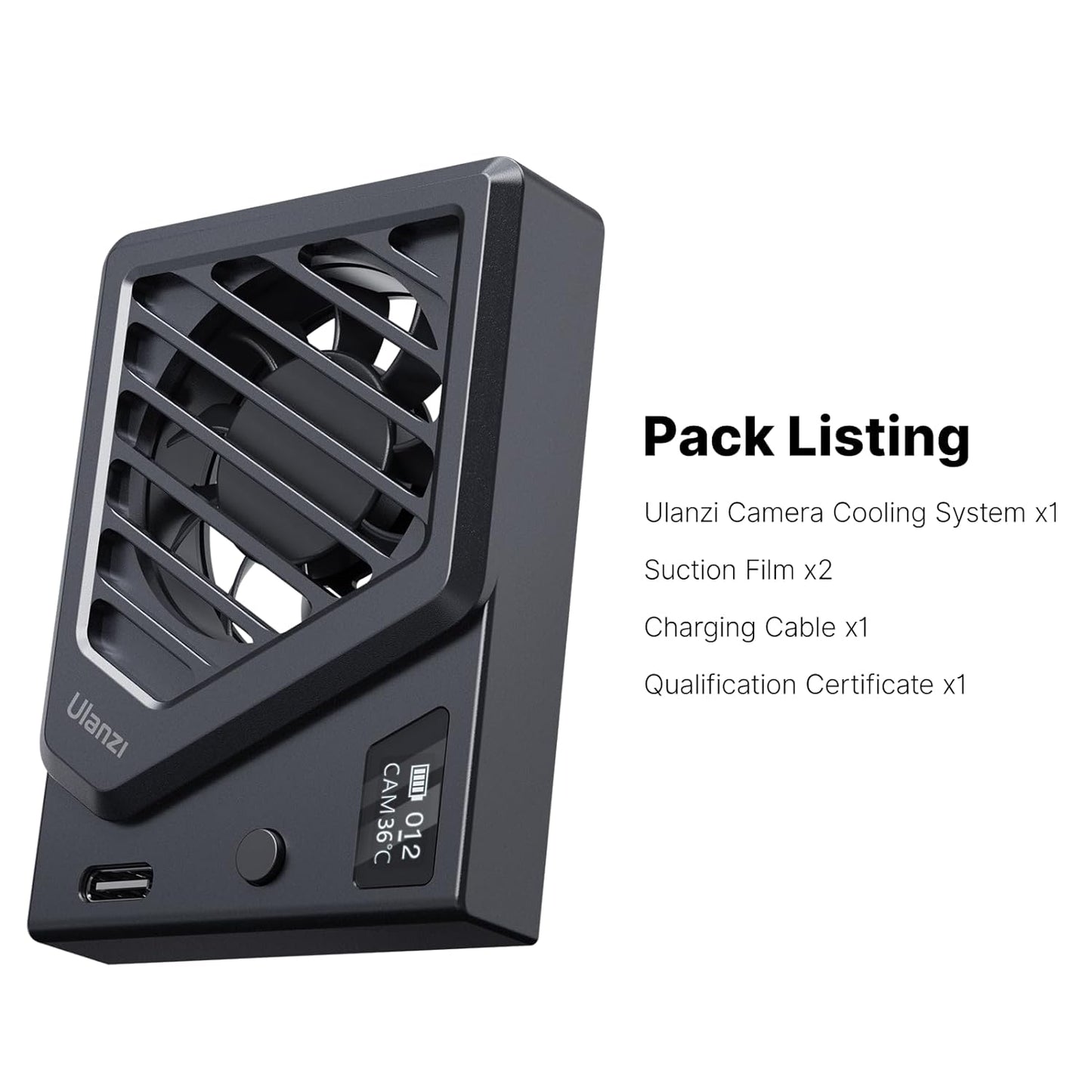 Ulanzi CA25 Camera Cooling Fan for Sony/Canon/FUJIFILM/Nikon C072GBB2 | Upgraded