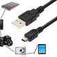 Hiffin Sony USB 2.0 A to Mini 5 pin B Cable for External HDDS/Camera/Card Readers (150cm - 1.5M) for Sony