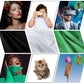 HIFFIN® Green Screen Backdrop 6x9 ft with Stand - 3 Packs 6x9FT Photography Backdrop (Black/Green/White Backdrop) with 1PC 6.5FT T-Shape Backdrop Stands, 4PCs Spring Clamps, 1PCs Carry Bag, 1PC