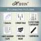 HIFFIN® White Screen Backdrop 8x12 ft with 9 ft Stand - 6x9 ft Photography Backdrop with 2 Pcs Clamps, 1PCs Carry Bag (T Shape Kit C2 C1 White & Triple Holder Kit M1)