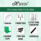 HIFFIN® Green | White | Black Screen Backdrop 8x12 ft with 9 ft Stand - 6x9 ft Photography Backdrop with 2 Pcs Clamps, 1PCs Carry Bag (T Shape Kit C2 C3 Green | White | Black & Triple Holder Kit M1)
