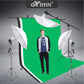 HIFFIN® Green White Black Screen Backdrop 8x12 ft with 9 ft Stand - 3 Packs 6x9 ft Photography Backdrop with 2 Pcs Spring Clamps, 1PCs Carry Bag (T Shape Kit C2 C3 G|B|W & Double Holder Kit M3)