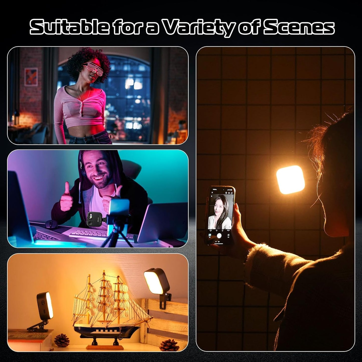 Ulanzi U60 (White) RGB Video Light, 360° Color, CRI≥95, 2500-9000K, 2500mAh