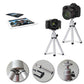 HIFFIN® Mini Table TOP Aluminium Telescopic Tripod with Mobile Clip for Camera, GO PRO,Mobile Phone (Silver) Tripod+Mobile Clip