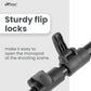 HIFFIN® 152cm Monopod Universal 5ft max length ,min length 21ft with soft non-slip sponge, 4 section tube, universal camera adaptor, screw hole at bottom and security locking in black color