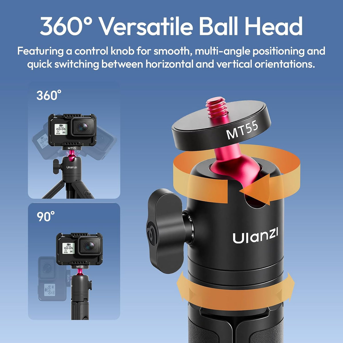 ULANZI MT55 Magnetic Mini Selfie Stick Tripod for Insta360 GO Ultra- Snapgo