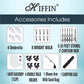 HIFFIN® White Screen Backdrop 6x10 ft with 9 ft Stand 6x9 ft Photography Backdrop with 2 Pcs Spring Clamps, 1PCs Carry Bag (T Shape Kit C2 C1 W & Double Holder Kit M4)