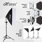 HIFFIN Trilux E27 Four Holder Soft Box Studio Kit For Photography, YouTube Lighting Fluorescent Light for Still & Video (WOB)
