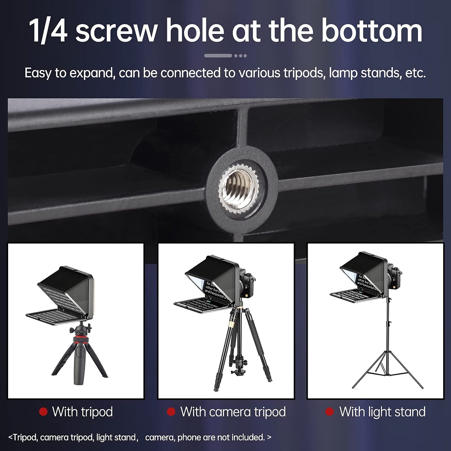 LENSGO TC7 8” Teleprompter for iPad Tablet Smartphone DSLR Camera w/Remote Control, APP Compatible with iOS & Android System for Online Teaching Vlog Live Streaming (TC7)