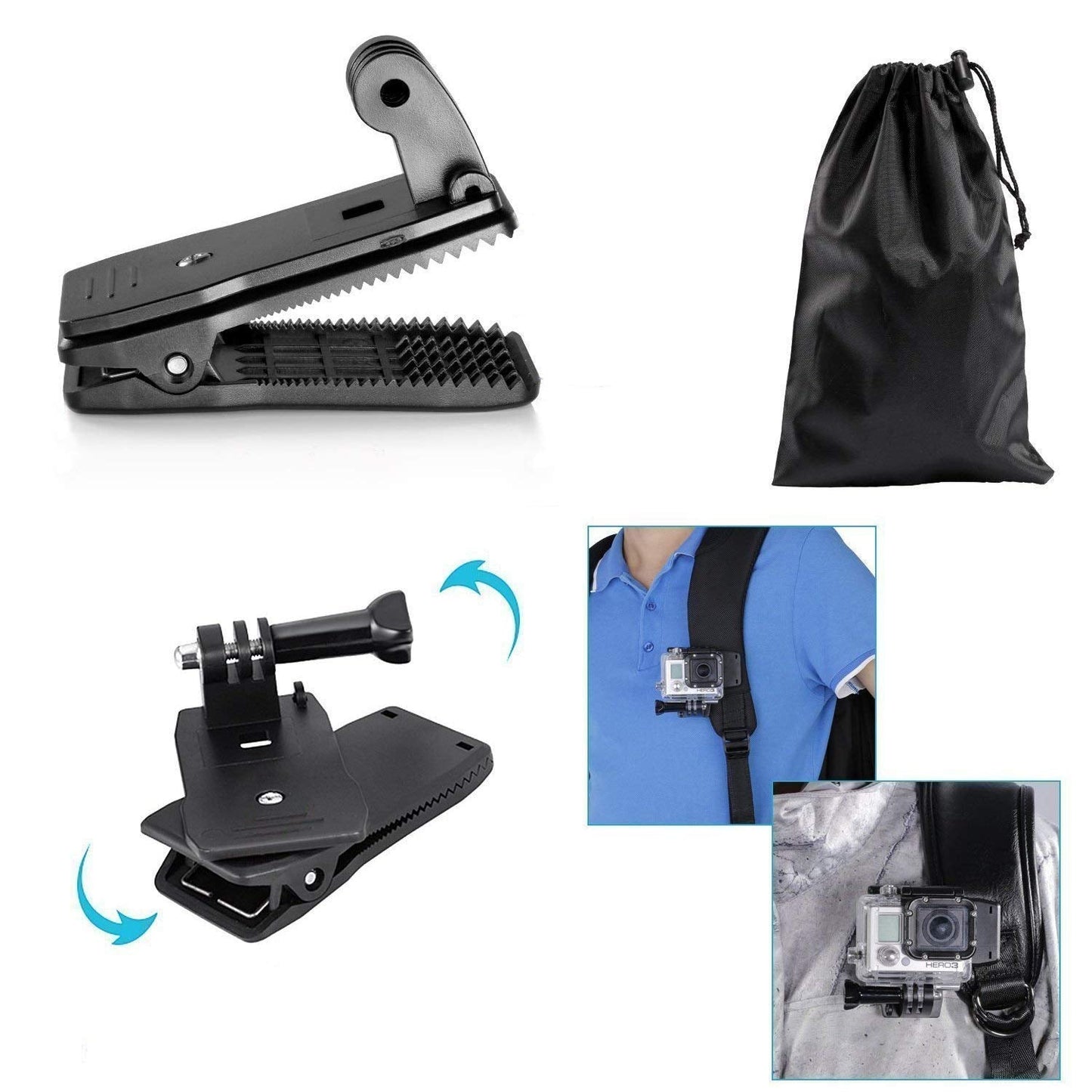 HIFFIN® Branded 61 in 1 for Go Pro Accessories Kit for Hero 5 4 3+ 3 2 1, SJCAM SJ4000 SJ5000, Yi & Other Action Cameras