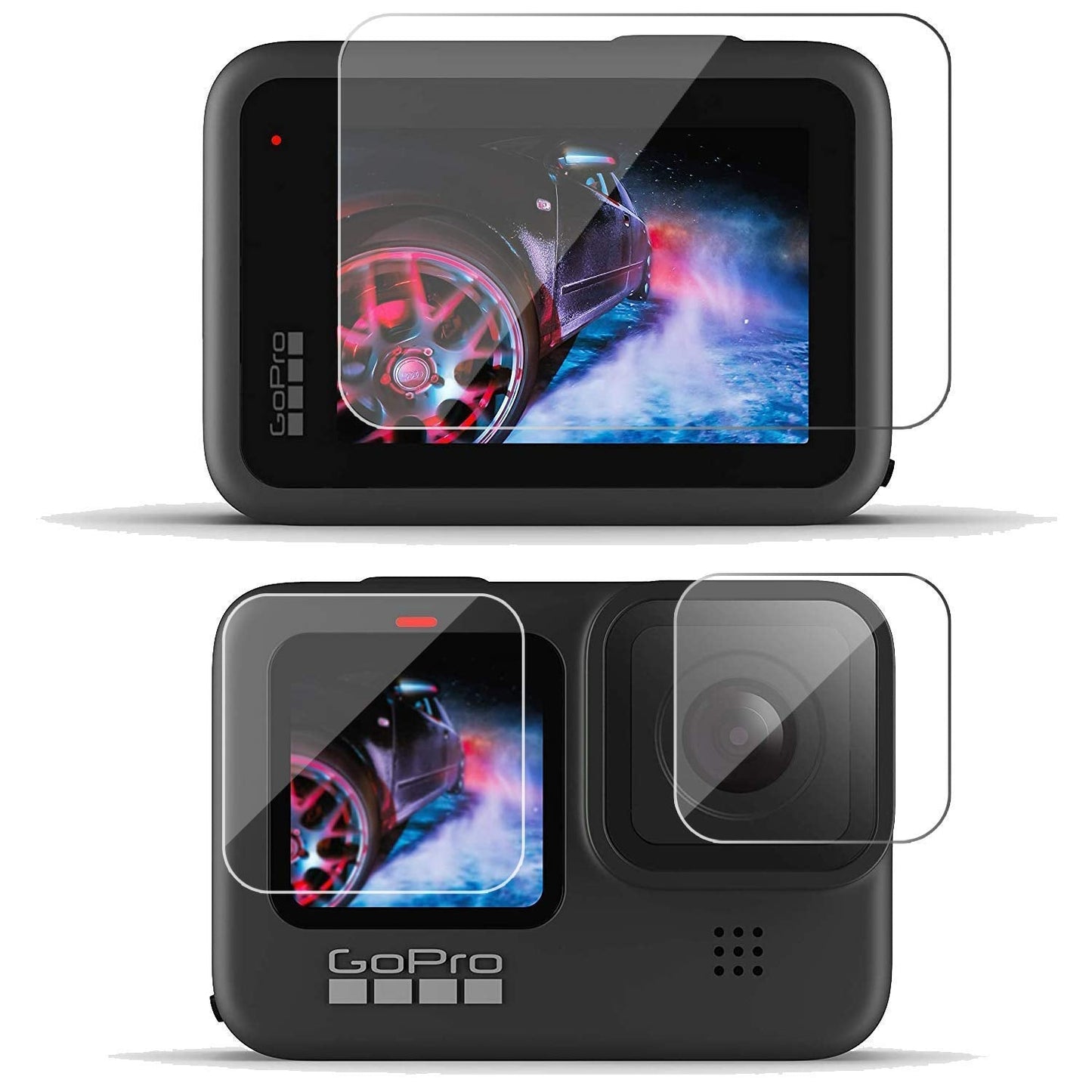 HIFFIN® Accessories Kit for Go Pro Hero 9 Black with Protective Housing + Ultra Clear Tempered Glass Screen Protector + Lens Protector + HD Front...