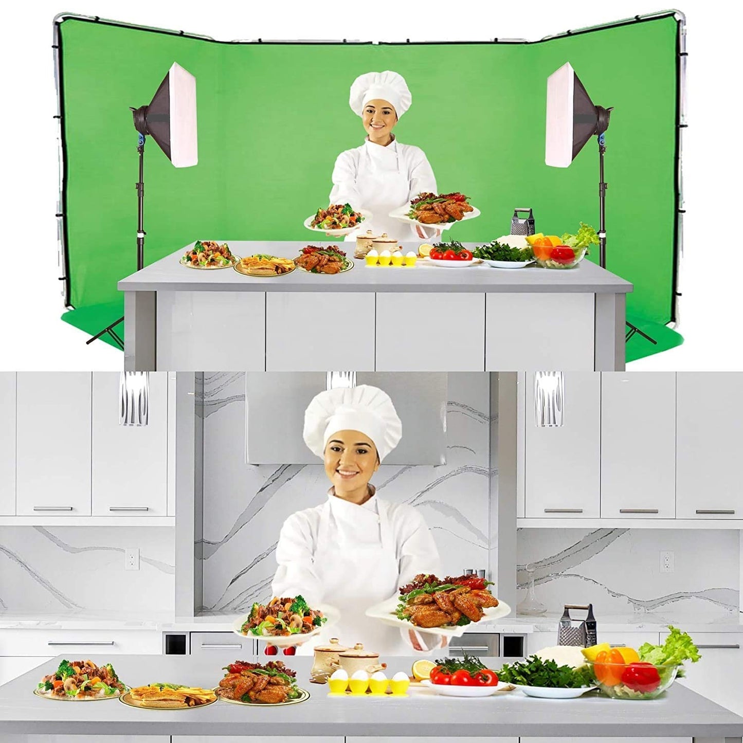 HIFFIN Trilux Double Set E27 Four Holder Soft Box Studio Kit For Photography, YouTube Lighting Fluorescent Light for Still & Video (WOB)