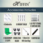 HIFFIN® White Black Green Screen Backdrop 8x12 ft with 9 ft Stand - 3 Packs 6x9 ft Photography Backdrop with 2 Pcs Spring Clamps, 1PCs Carry Bag (T Shape Kit C2 C3 B|W|G & Double Holder Kit M4)