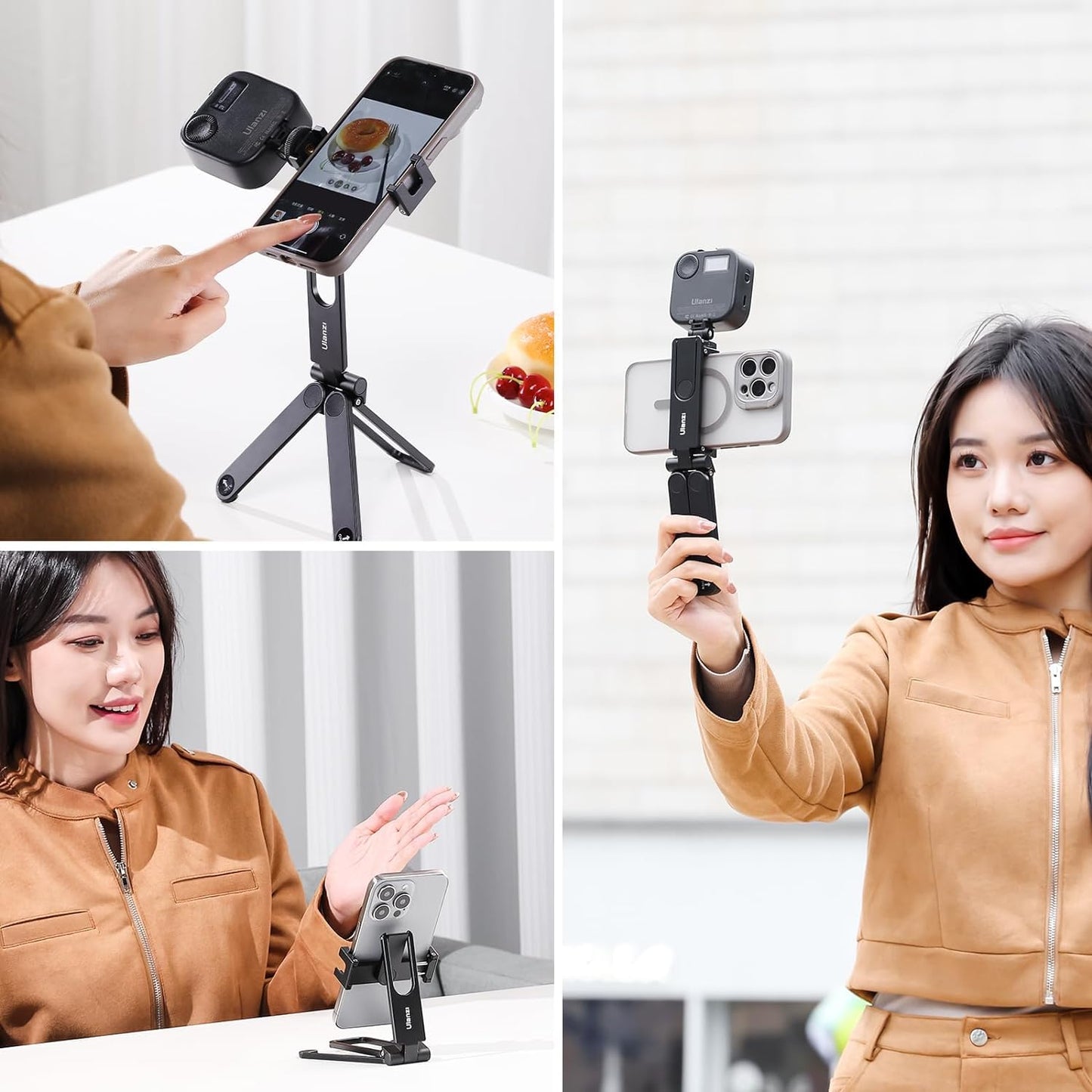 ULANZI MA26 Phone Tripod  – Foldable, 2 Cold Shoe, Compact, Lightweight