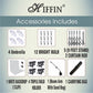 HIFFIN® White Screen Backdrop 6x10 ft with 9 ft Stand - 6x9 ft Photography Backdrop with 2 Pcs Clamps, 1PCs Carry Bag (T Shape Kit C2 C1 White & Triple Holder Kit M4)