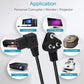 HIFFIN® 15 Meter 250 Volts 3 Pin Laptop Power Cable Cord Charger Adapter with Box Package - Black