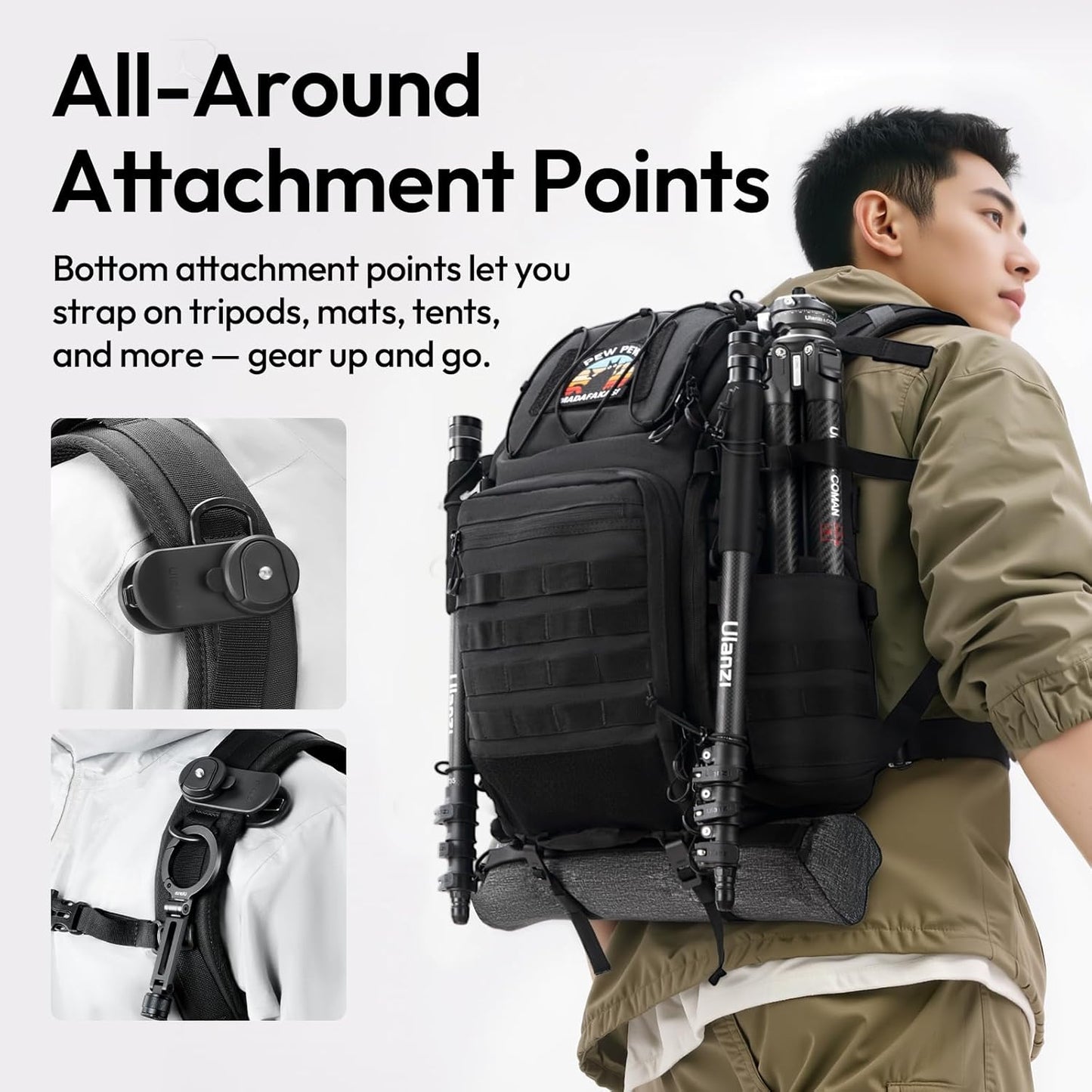 ULANZI BC007 28L Camera Backpack, DSLR Bag w/ Quick Access & Dividers