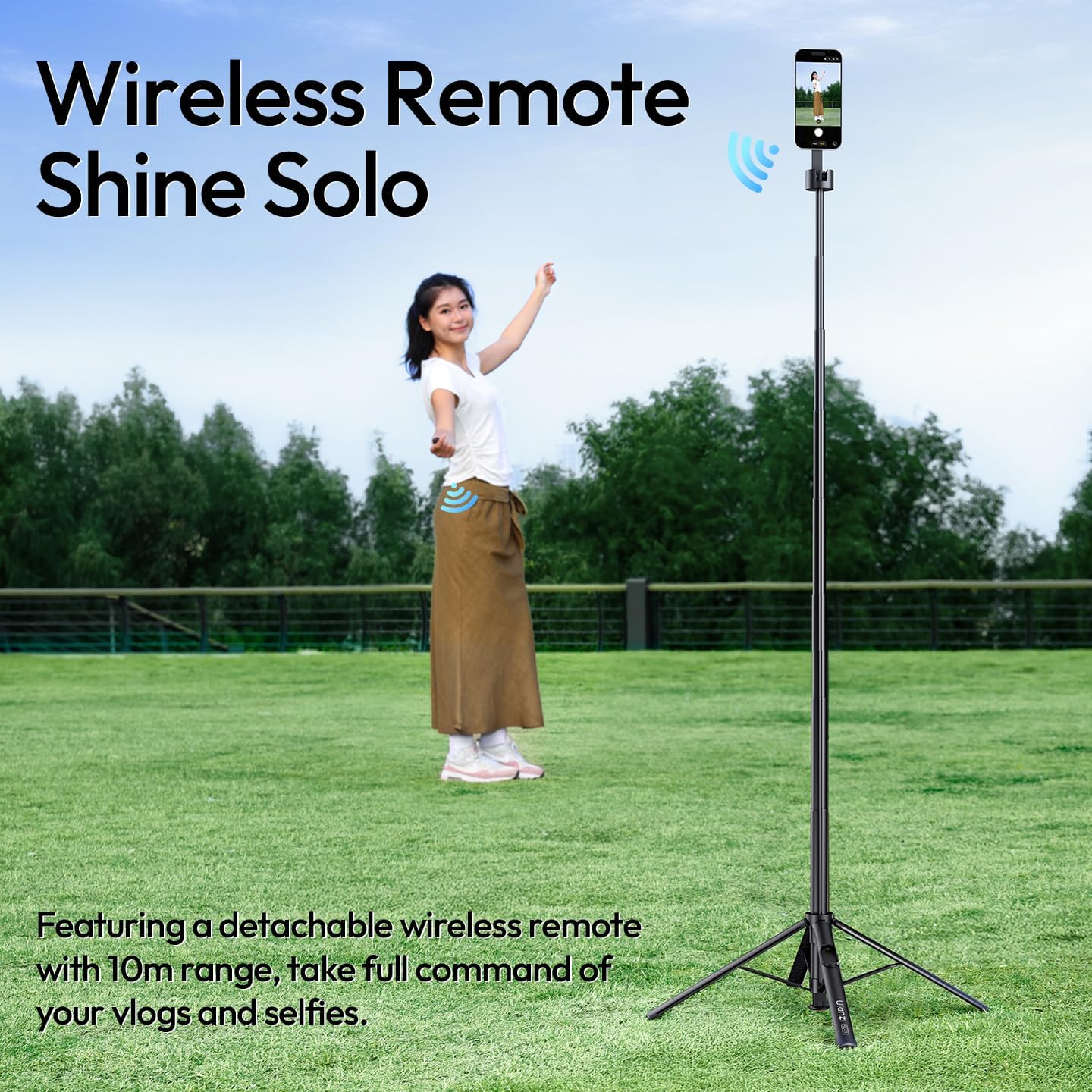 ULANZI SK-21 71'' Magnetic Selfie Stick Tripod w Remote, Auto Open