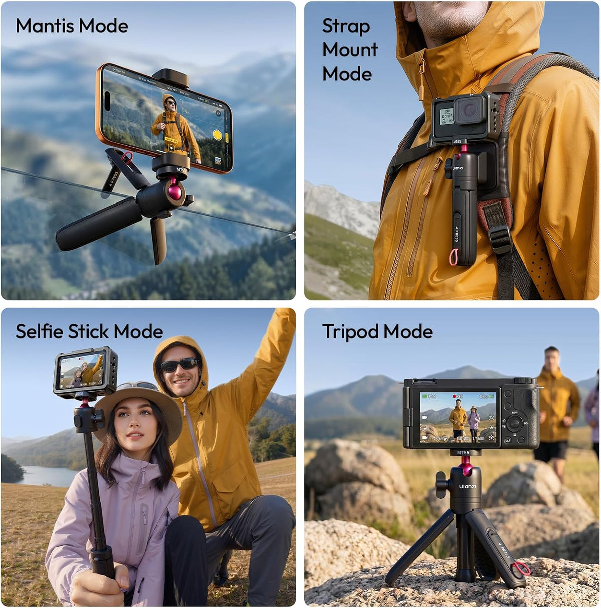 ULANZI MT55 Magnetic Mini Selfie Stick Tripod for Insta360 GO Ultra- Snapgo