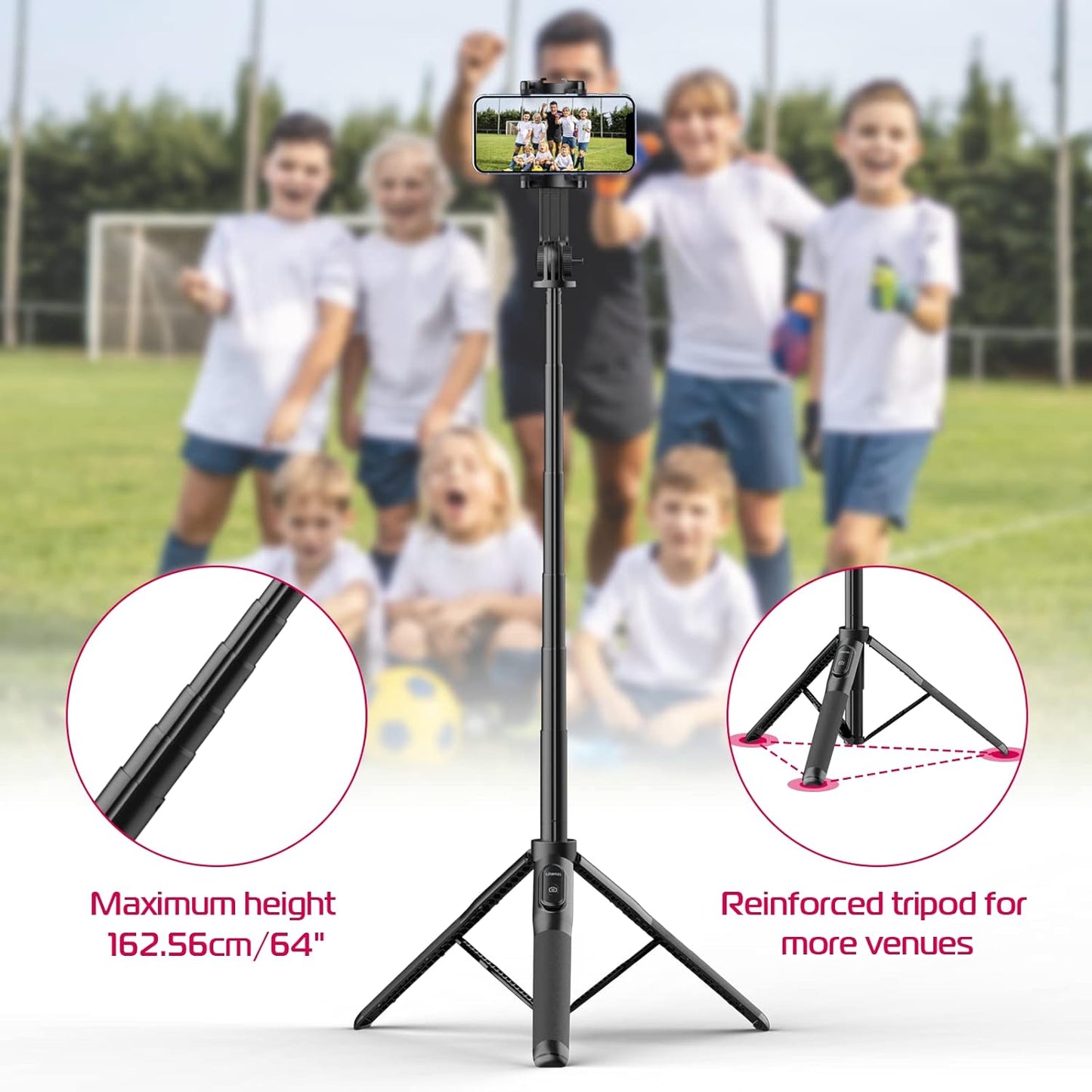 Ulanzi SK-03 1.6M Livestream Selfie Stick, 360 Rotation, Bluetooth