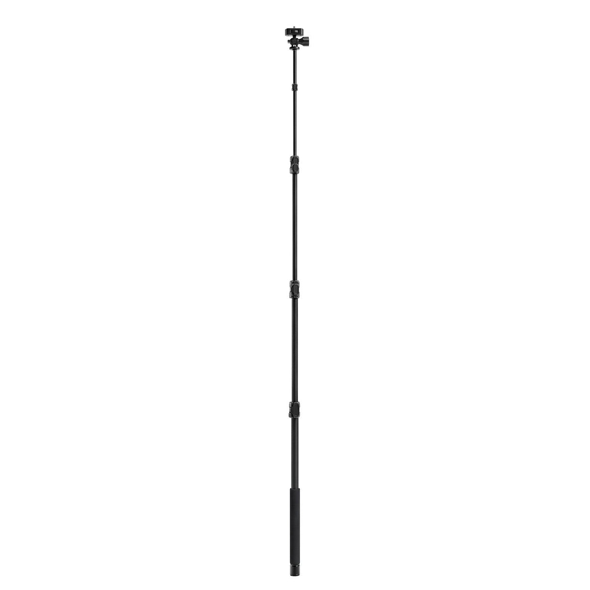 ZP001 5Ft Extendable Selfie Stick, 153cm 5-Section Monopod, 1/4" Screw & Shoe Mount, Mobile/GoPro Holder, Black