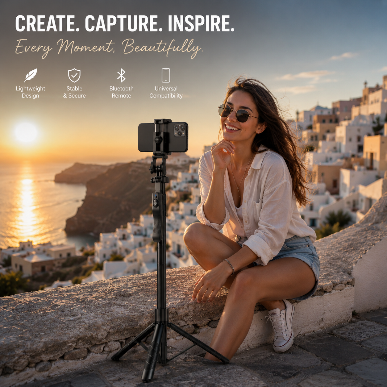 H16 Selfie Stick Tripod Bluetooth Remote 157cm 360° Android iPhone