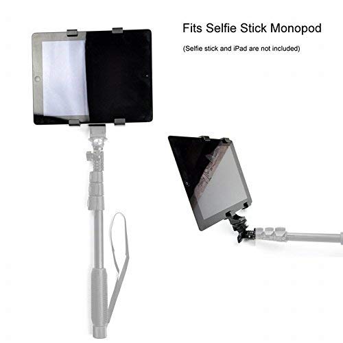 HIFFIN® iPad Tripod Mount Adapter Universal Tablet Holder Fits Ipad Air, Mini, Surface, Nexus and Most Tablets, Use on Tripod, Monopod, Selfie Stick, Tabletop Tripod Stand (IPAD Holder)