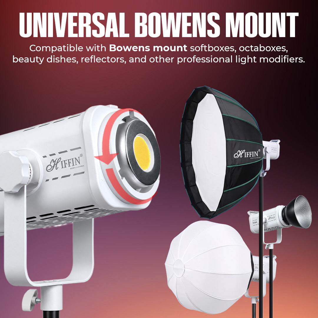 Titan 300W COB LED Video Light, Bi-Color 2700K-6500K, App Control, Bowens Mount