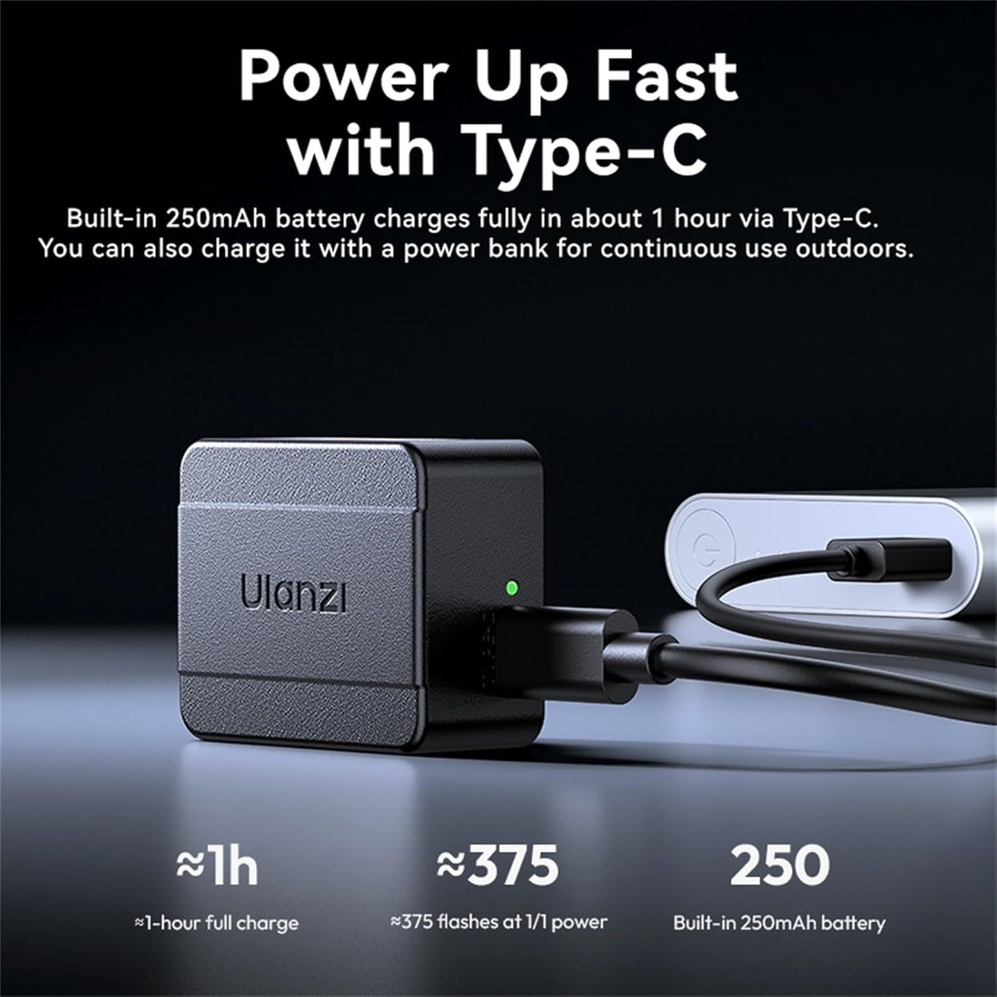 ULANZI SL01 Mini Flash GN8 6500K, 4-Level Speedlite for DSLR Cameras